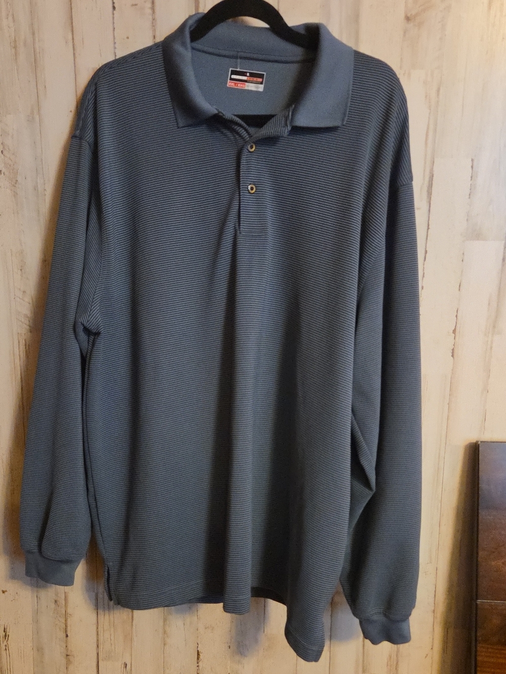 Grand Slam Men's Long-Sleeve Polo in Dusty Blue